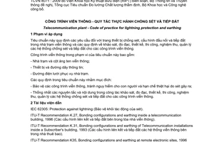 Tiêu chuẩn Việt Nam TCVN 8071:2009 về công trình viễn thông - quy tắc thực hành chống sét và tiếp đất