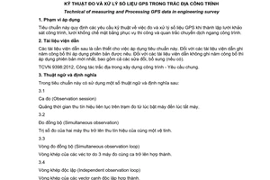 Tiêu chuẩn quốc gia TCVN 9401:2012 về Kỹ thuật đo và xử lý số liệu GPS trong trắc địa công trình