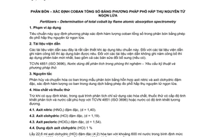 Tiêu chuẩn quốc gia TCVN 9287:2012 về Phân bón - Xác định Coban tổng số bằng phương pháp phổ hấp thụ nguyên tử ngọn lửa