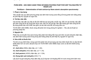 Tiêu chuẩn quốc gia TCVN 9284:2012 về Phân bón - Xác định Canxi tổng số bằng phương pháp phổ hấp thụ nguyên tử ngọn lửa