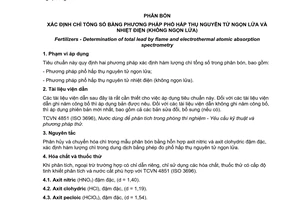 Tiêu chuẩn quốc gia TCVN 9290:2012 về Phân bón - Xác định chì tổng số bằng phương pháp phổ hấp thụ nguyên tử ngọn lửa và nhiệt điện (không ngọn lửa)