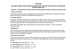 Tiêu chuẩn quốc gia TCVN 9291:2012 về Phân bón - Xác định Cadimi tổng số bằng phương pháp phổ hấp thụ nguyên tử nhiệt điện (không ngọn lửa)