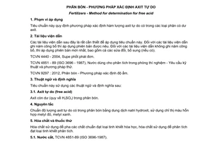 Tiêu chuẩn quốc gia TCVN 9292:2012 về Phân bón - Phương pháp xác định axít tự do
