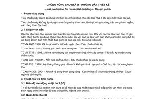 Tiêu chuẩn quốc gia TCVN 9258:2012 về Chống nóng cho nhà ở - Hướng dẫn thiết kế