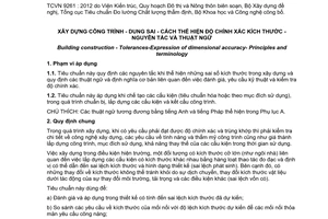 Tiêu chuẩn quốc gia TCVN 9261:2012 (ISO 1803:1997) về Xây dựng công trình - Dung sai - Cách thể hiện độ chính xác kích thước – Nguyên tắc và thuật ngữ