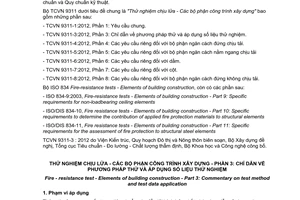 Tiêu chuẩn quốc gia TCVN 9311-3:2012 (ISO 834-3:1994) về Thử nghiệm chịu lửa - Các bộ phận công trình xây dựng - Phần 3: Chỉ dẫn về phương pháp thử và áp dụng số liệu thử nghiệm