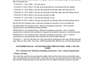Tiêu chuẩn quốc gia TCVN 9311-1:2012 (ISO 834-1:1999) về Thử nghiệm chịu lửa - Các bộ phận công trình xây dựng - Phần 1 : Yêu cầu chung