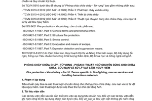 Tiêu chuẩn quốc gia TCVN 9310-8:2012 (ISO 8421-8:1990) về Phòng cháy chữa cháy - Từ vựng - Phần 8: Thuật  ngữ chuyên dùng cho chữa cháy, cứu nạn và xử lý vật liệu nguy hiểm