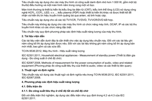 Tiêu chuẩn quốc gia TCVN 9537:2012 về Máy thu hình - Phương pháp xác định hiệu suất năng lượng