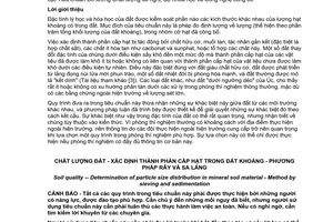 Tiêu chuẩn quốc gia TCVN 6862:2012 (ISO 11277:2009) về chất lượng đất - Xác định thành phần cấp hạt trong đất khoáng - Phương pháp rây và sa lắng