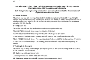 Tiêu chuẩn quốc gia TCVN 8719:2012 về Đất xây dựng công trình thủy lợi - Phương pháp xác định các đặc trưng trương nở của đất trong phòng thí nghiệm