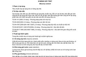 Tiêu chuẩn quốc gia TCVN 9202:2012 về Xi măng xây trát