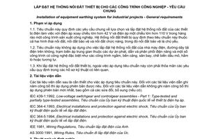 Tiêu chuẩn quốc gia TCVN 9358:2012 về Lắp đặt hệ thống nối đất thiết bị cho các công trình công nghiệp - Yêu cầu chung