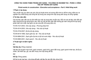 Tiêu chuẩn quốc gia TCVN 9377-3:2012 về Công tác hoàn thiện trong xây dựng - Thi công và nghiệm thu - Phần 3: Công tác ốp trong xây dựng