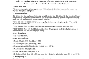 Tiêu chuẩn quốc gia TCVN 9173:2012 về Thủy tinh không màu - Phương pháp xác định hàm lượng sunfua trioxit
