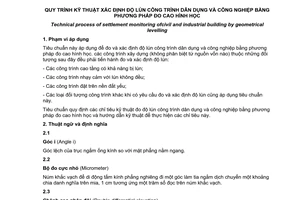 Tiêu chuẩn quốc gia TCVN 9360:2012 về Quy trình kỹ thuật xác định độ lún công trình dân dụng và công nghiệp bằng phương pháp đo cao hình học