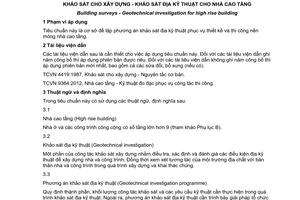 Tiêu chuẩn quốc gia TCVN 9363:2012 về Khảo sát cho xây dựng - Khảo sát địa kỹ thuật cho nhà cao tầng