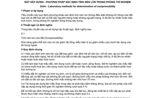 Tiêu chuẩn quốc gia TCVN 4200:2012 về Đất xây dựng - Phương pháp xác định tính nén lún trong phòng thí nghiệm