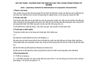 Tiêu chuẩn quốc gia TCVN 4201:2012 về Đất xây dựng - Phương pháp xác định độ chặt tiêu chuẩn trong phòng thí nghiệm