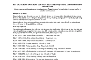 Tiêu chuẩn quốc gia TCVN 9346:2012 về Kết cấu bê tông và bê tông cốt thép - Yêu cầu bảo vệ chống ăn mòn trong môi trường biển