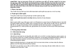 Tiêu chuẩn quốc gia TCVN 8710-7:2012 về Bệnh thủy sản – Quy trình chẩn đoán – Phần 7: Bệnh xuất huyết mùa xuân ở cá chép