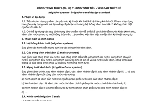 Tiêu chuẩn quốc gia TCVN 4118:2012 về Công trình thủy lợi - Hệ thống tưới tiêu - Yêu cầu thiết kế
