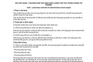 Tiêu chuẩn quốc gia TCVN 4202:2012 về Đất xây dựng - Phương pháp xác định khối lượng thể tích trong phòng thí nghiệm