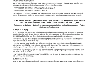 Tiêu chuẩn quốc gia TCVN 9262-1:2012 (ISO 7976-1:1989) về Dung sai trong xây dựng công trình - Phương pháp đo kiểm công trình và cấu kiện chế sẵn của công trình - Phần 1: Phương pháp và dụng cụ đo