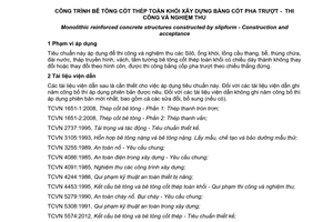 Tiêu chuẩn quốc gia TCVN 9342:2012 về Công trình bê tông cốt thép toàn khối xây dựng bằng cốp pha trượt - Thi công và nghiệm thu