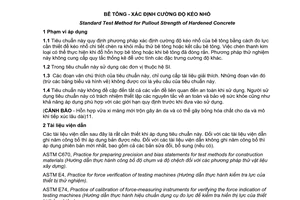 Tiêu chuẩn quốc gia TCVN 9490:2012 (ASTM C900 - 06) về Bê tông - Xác định cường độ kéo nhổ