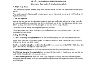 Tiêu chuẩn quốc gia TCVN 9191:2012 về Đá vôi - Phương pháp phân tích hóa học