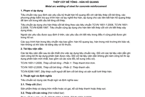 Tiêu chuẩn quốc gia TCVN 9392:2012 về Thép cốt bê tông - Hàn hồ quang