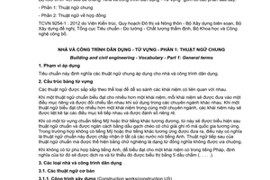 Tiêu chuẩn quốc gia TCVN9254-1:2012 (ISO 6707-1:2004) về Nhà và công trình dân dụng - Từ vựng - Phần 1: Thuật ngữ chung