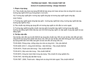Tiêu chuẩn quốc gia TCVN 9210:2012 về Trường dạy nghề - Tiêu chuẩn thiết kế