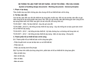 Tiêu chuẩn quốc gia TCVN 5672:2012 về Hệ thống tài liệu thiết kế xây dựng - Hồ sơ thi công - Yêu cầu chung