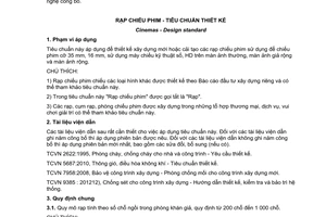 Tiêu chuẩn quốc gia TCVN 5577:2012 về Rạp chiếu phim - Tiêu chuẩn thiết kế