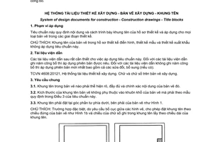Tiêu chuẩn quốc gia TCVN 5571:2012 về Hệ thống tài liệu thiết kế xây dựng - Bản vẽ xây dựng - Khung tên