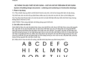 Tiêu chuẩn quốc gia TCVN 4608:2012 về Hệ thống tài liệu thiết kế xây dựng - Chữ và chữ số trên bản vẽ xây dựng