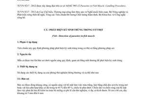 Tiêu chuẩn quốc gia TCVN 9217:2012 về Cá - Phát hiện ký sinh trùng trong cơ thịt
