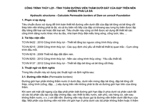 Tiêu chuẩn quốc gia TCVN 9143:2012 về Công trình thủy lợi - Tính toán đường viền thấm dưới đất của đập trên nền không phải là đá