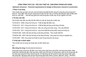 Tiêu chuẩn quốc gia TCVN 9160:2012 về Công trình thủy lợi - Yêu cầu thiết kế dẫn dòng trong xây dựng