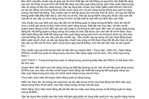Tiêu chuẩn quốc gia TCVN ISO 50001:2012 về Hệ thống quản lý năng lượng - Các yêu cầu và hướng dẫn sử dụng