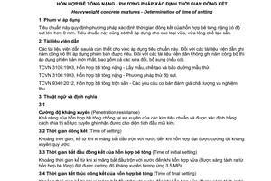 Tiêu chuẩn quốc gia TCVN 9338:2012 về Hỗn hợp bê tông nặng - Phương pháp xác định thời gian đông kết