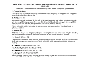 Tiêu chuẩn quốc gia TCVN 9286:2012 về Phân bón - Xác định đồng tổng số bằng phương pháp phổ hấp thụ nguyên tử ngọn lửa