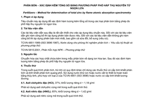 Tiêu chuẩn quốc gia TCVN 9289:2012 về Phân bón - Xác định kẽm tổng số bằng phương pháp phổ hấp thụ nguyên tử ngọn lửa