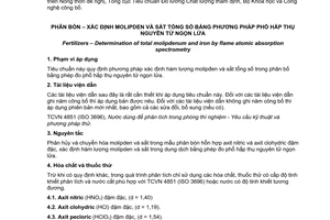 Tiêu chuẩn quốc gia TCVN 9283:2012 về Phân bón - Xác định molipden và sắt tổng số bằng phương pháp phổ hấp thụ nguyên tử ngọn lửa