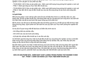 Tiêu chuẩn quốc gia TCVN 9330-1:2012 (ISO 14461-1 : 2005) về Sữa và sản phẩm sữa - Kiểm soát chất lượng trong phòng thử nghiệm vi sinh vật - Phần 1: Đánh giá năng lực thực hiện đếm khuẩn lạc