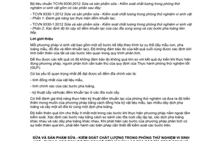 Tiêu chuẩn quốc gia TCVN 9330-2:2012 (ISO 14461-2:2005) về Sữa và sản phẩm sữa - Kiểm soát chất lượng trong phòng thử nghiệm vi sinh vật - Phần 2: Xác định độ tin cậy số đếm khuẩn lạc của các đĩa song song và các bước pha loãng liên tiếp