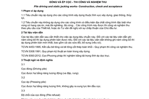 Tiêu chuẩn quốc gia TCVN 9394:2012 về đóng và ép cọc - Thi công và nghiệm thu