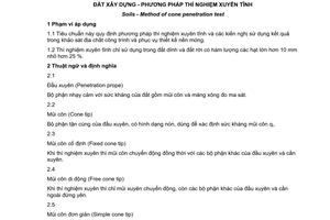 Tiêu chuẩn quốc gia TCVN 9352:2012 về Đất xây dựng - Phương pháp thí nghiệm xuyên tĩnh